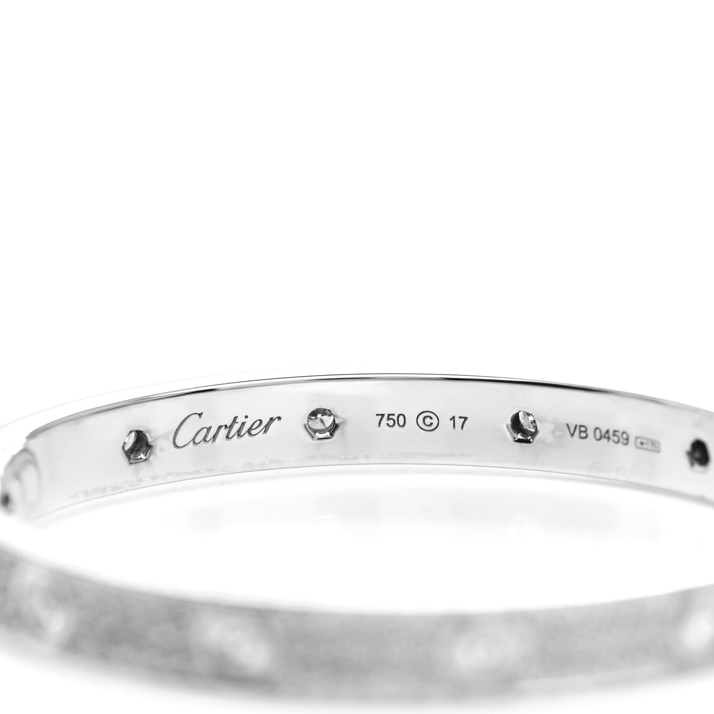 18K White Gold Diamond LOVE Paved Bracelet 17