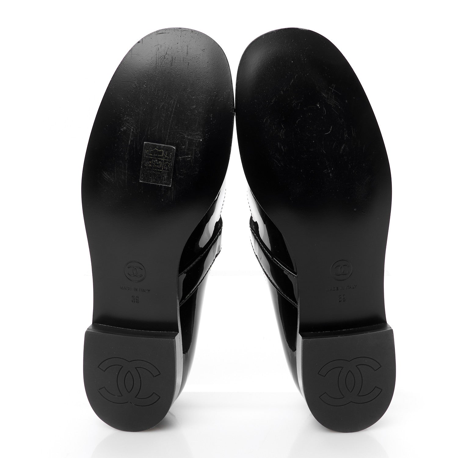 Chanel Patent Calfskin Mary Janes Flats 39 Black 6 of 12