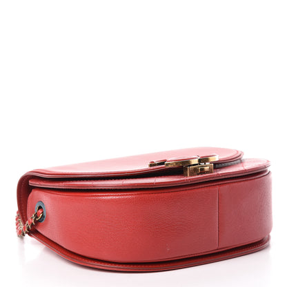 Chanel Shiny Calfskin Goatskin Quilted Small Coco Curve Messenger Flap Red 4 of 15