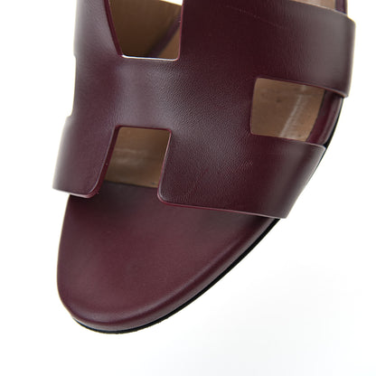 Hermes Calfskin Legend Wedge Sandals 38 Cassis 17 of 18