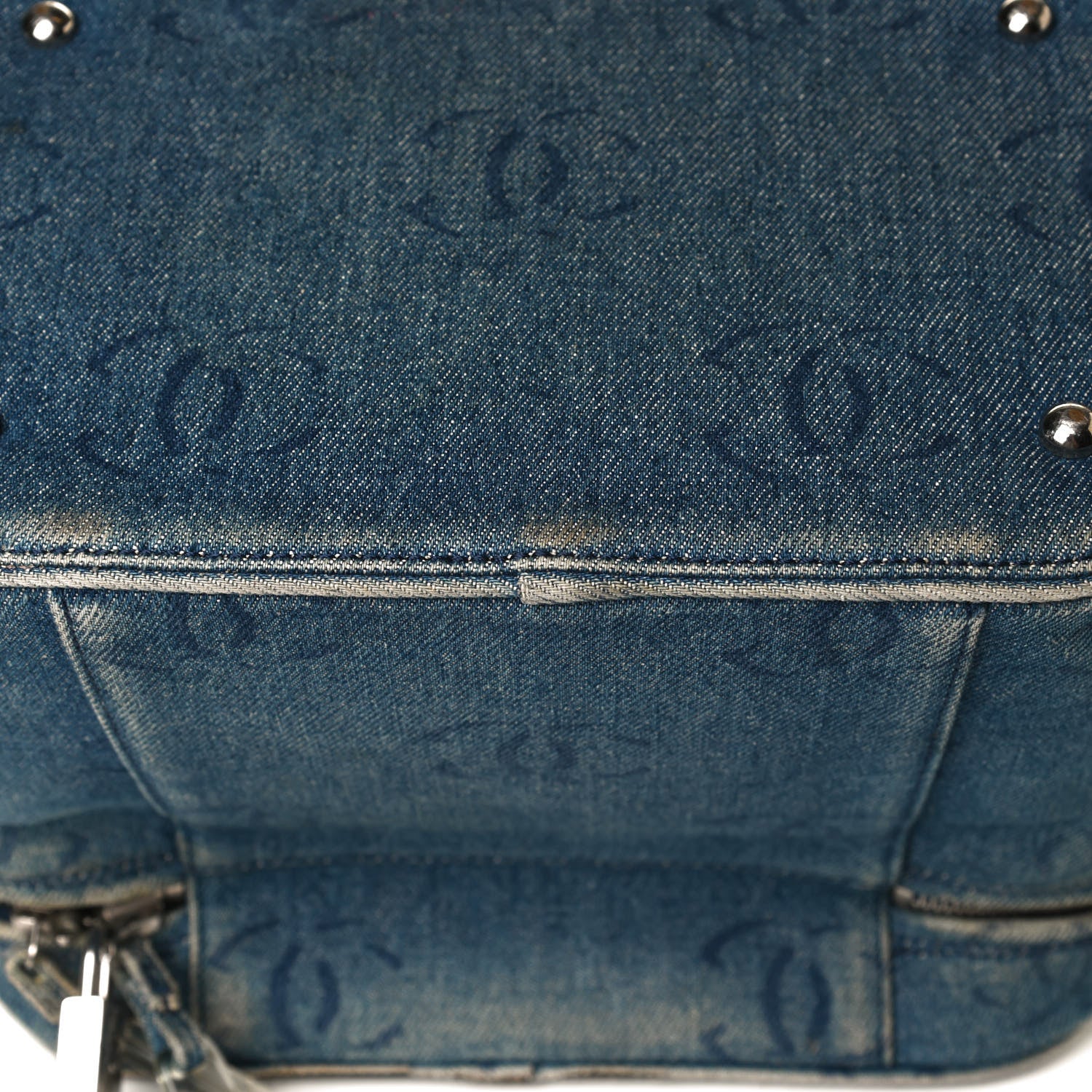 Chanel Denim Vanity Cosmetic Case Blue 18 of 19
