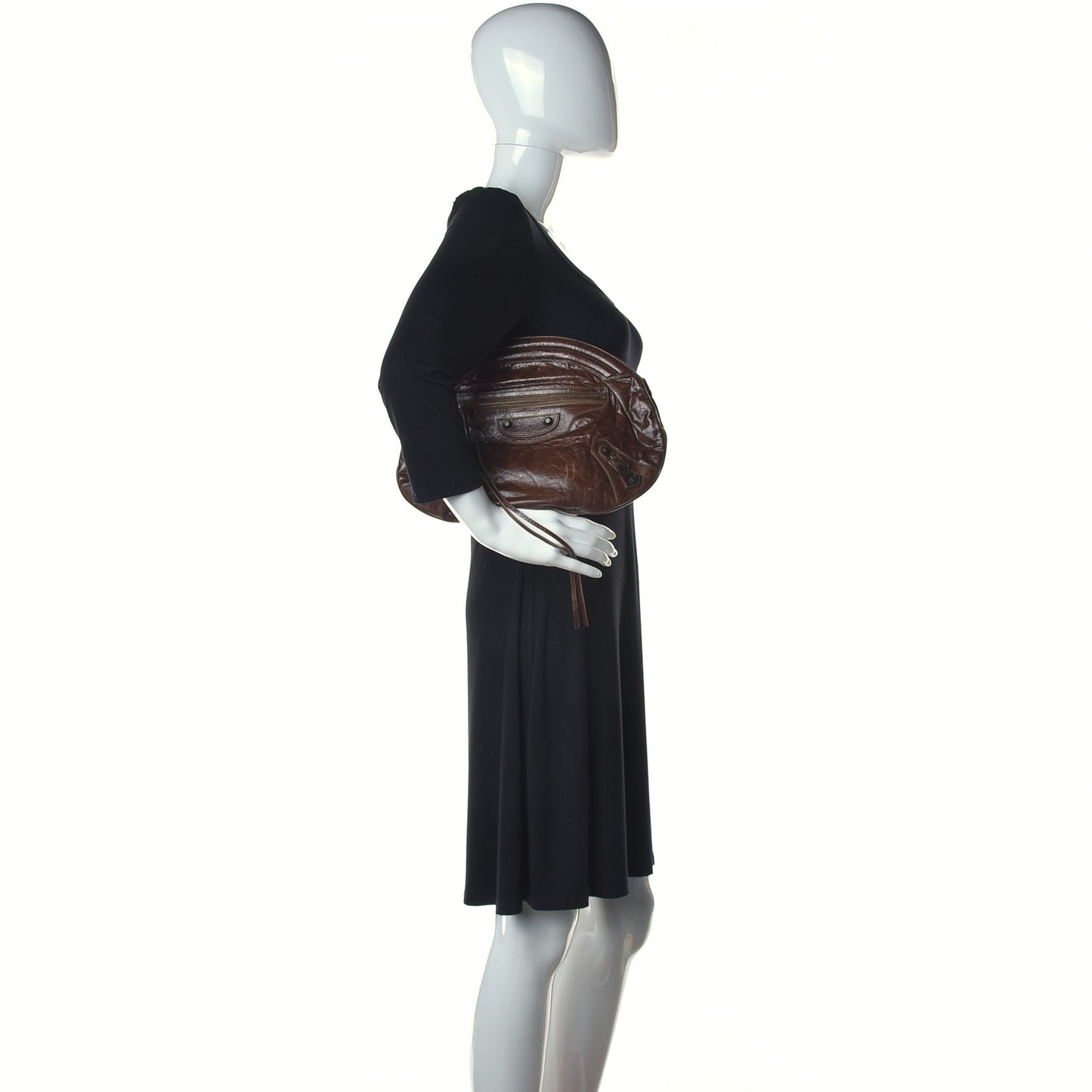 Chevre Classic Hardware Oval Clutch Truffle