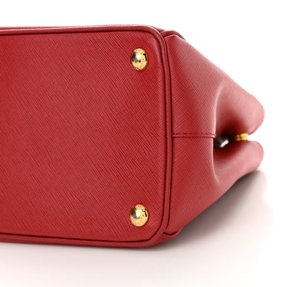 Prada Saffiano Lux Small Galleria Double Zip Tote Fuoco 9 of 13