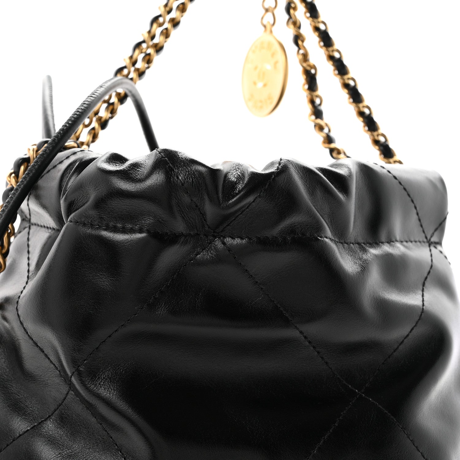 Chanel Shiny Calfskin Quilted Mini Chanel 22 Black 7 of 10