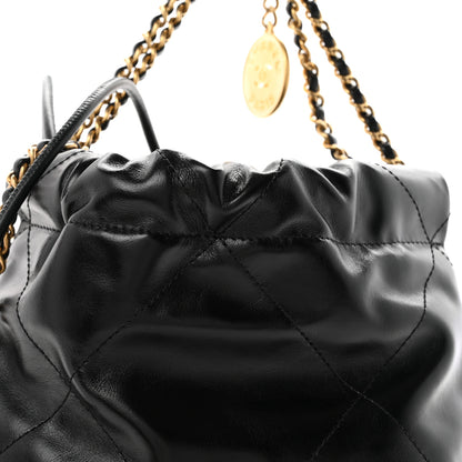 Chanel Shiny Calfskin Quilted Mini Chanel 22 Black 7 of 10