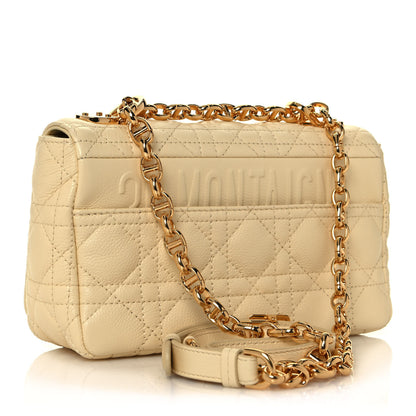 Christian Dior Calfskin Cannage Small Caro Bag Pale Yellow 3 of 14