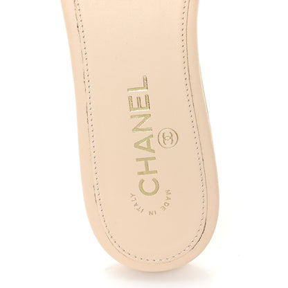 Chanel Crochet CC Mules Sandals 38.5 Beige 8 of 9