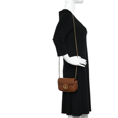 Gucci Azalea Calfskin Matelasse Diagonal Super Mini GG Marmont Shoulder Bag Cuir 2 of 12