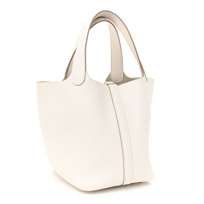 Hermes Taurillon Clemence Picotin Lock 18 PM Gris Pale 3 of 11