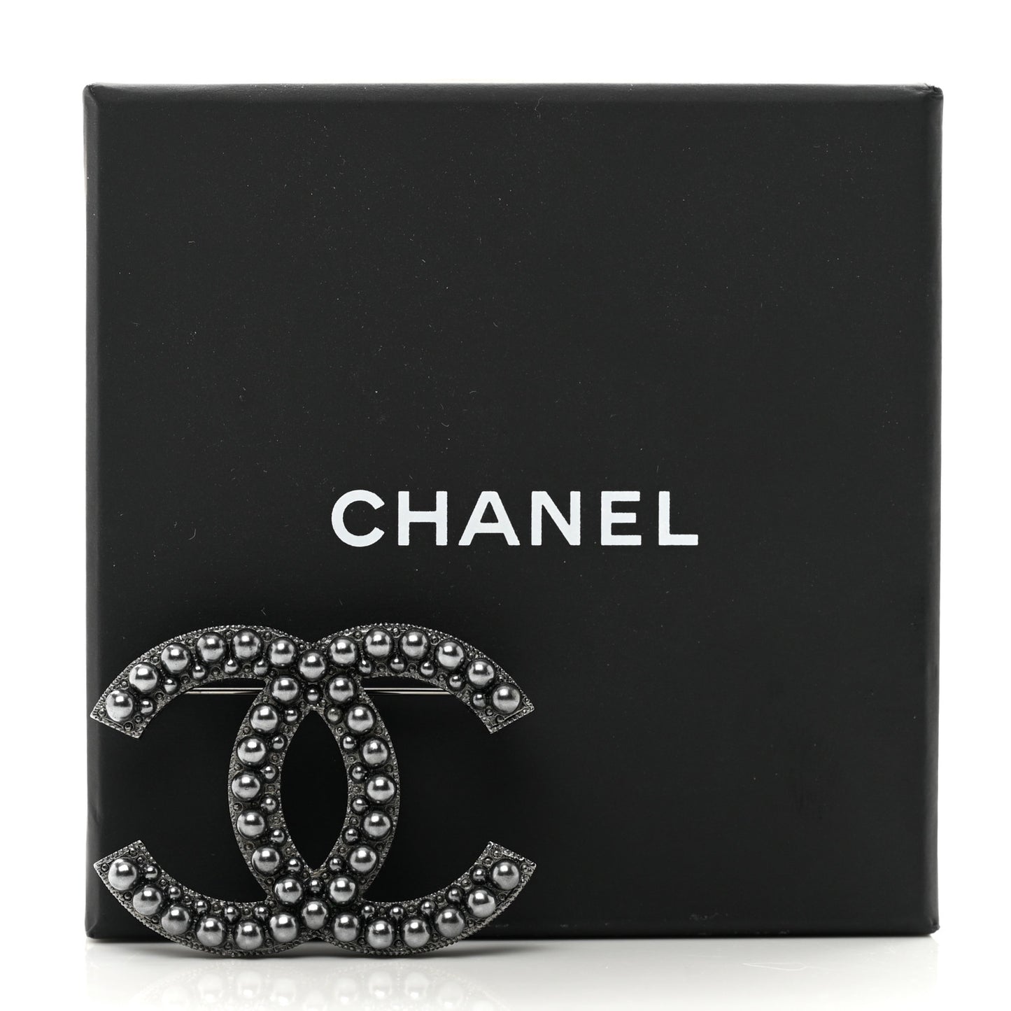 Ruthenium Pearl CC Brooch Dark Grey