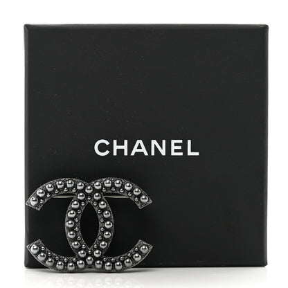Chanel Ruthenium Pearl CC Brooch Dark Grey 5 of 5
