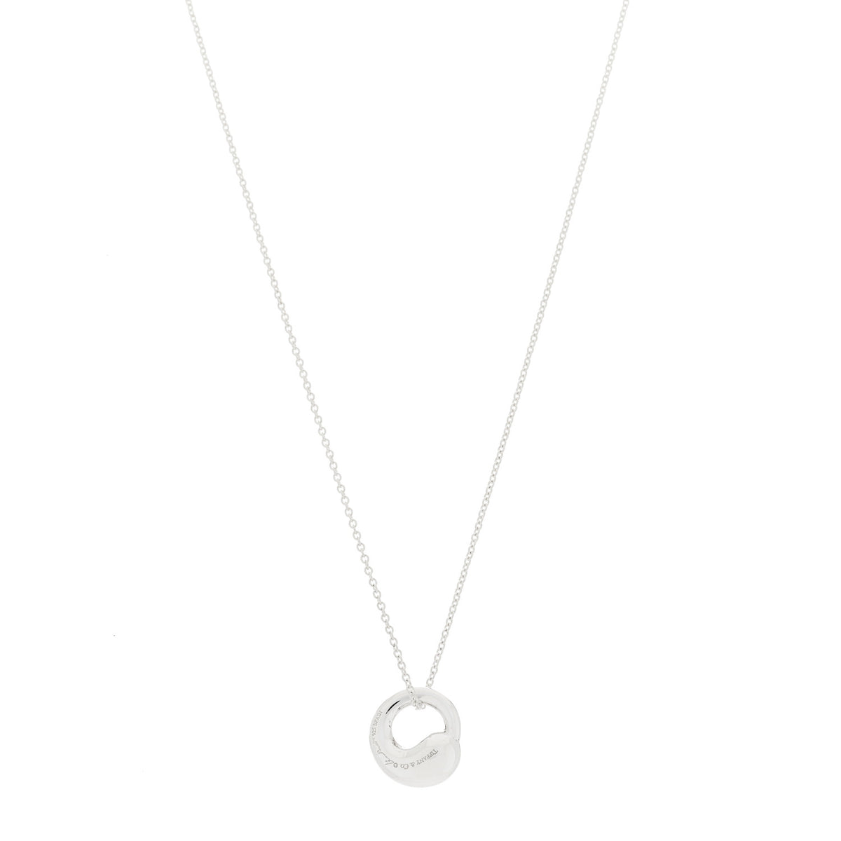 Sterling Silver 12mm Elsa Peretti Eternal Circle Pendant Necklace