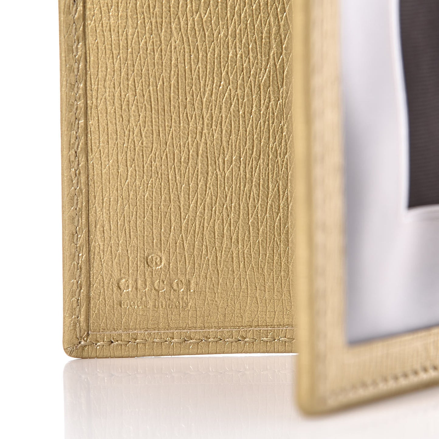 Textured Calfskin Betty Card Case Gold