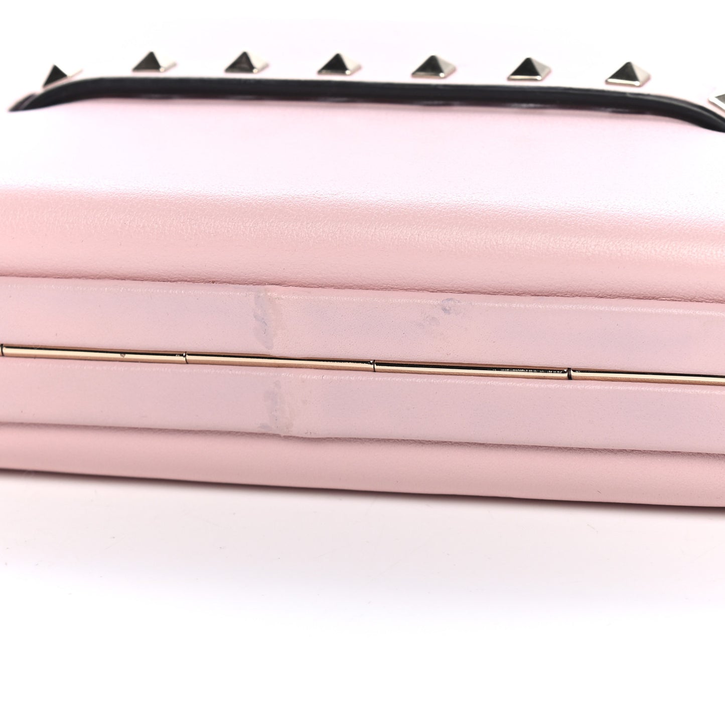 Vitello Rockstud Chain Clutch Water Rose