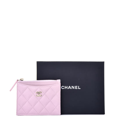 Chanel Caviar Quilted CC Zip Card Holder Light Pink 8 of 8