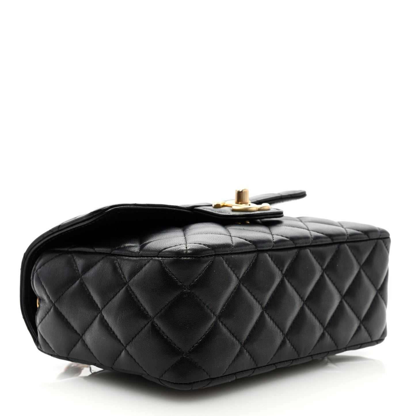 Lambskin Quilted Casino Chips Mini Flap Black