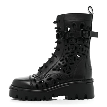 Valentino Garavani Calfskin Atelier 30/50mm Combat Boots 39 Black 1 of 16