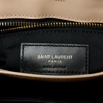 Saint Laurent Calfskin Y Quilted Monogram Toy Loulou Crossbody Bag Dark Beige 7 of 11