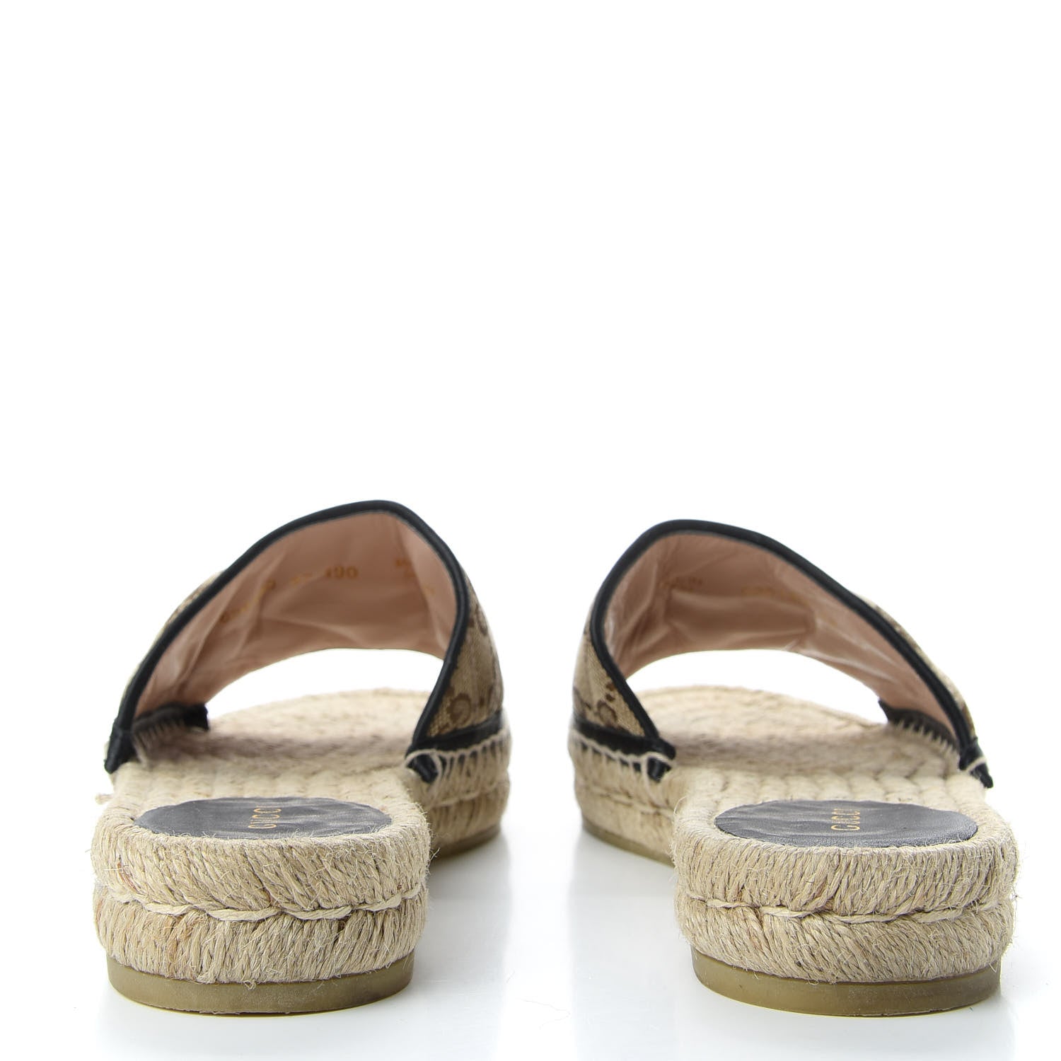 Gucci Monogram Matelasse GG Marmont Espadrille 20mm Slide Sandals 37 Beige Ebony Black 6 of 11
