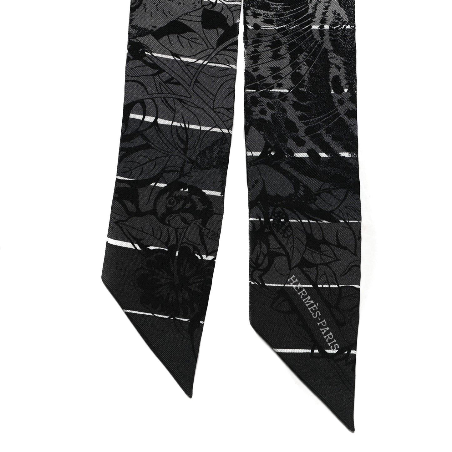 Silk Jungle Love Rainbow Twilly Gris Black White