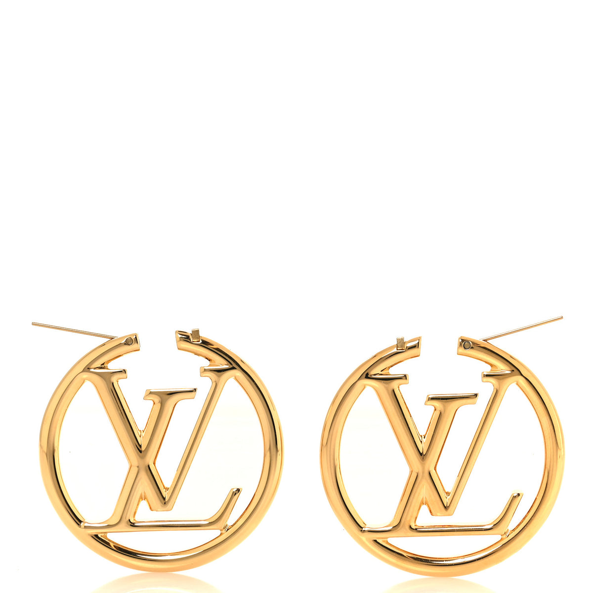 Louis Vuitton Metal Louise Hoop Earrings Gold 3 of 5