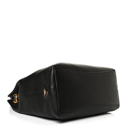 Prada Vitello Phenix Embossed Logo Hobo Black 3 of 12