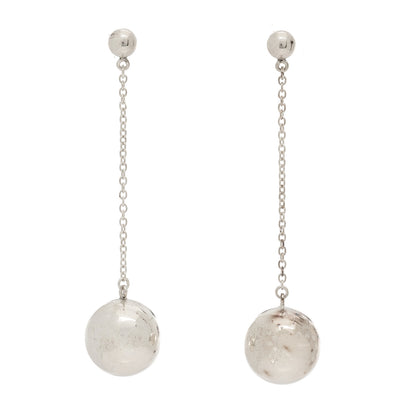 Tiffany Sterling Silver 10mm HardWear Ball Drop Earrings 1 of 4