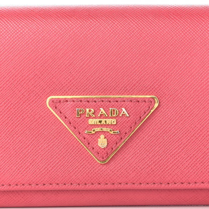 Prada Saffiano Metal Continental Flap Wallet Peonia 10 of 11