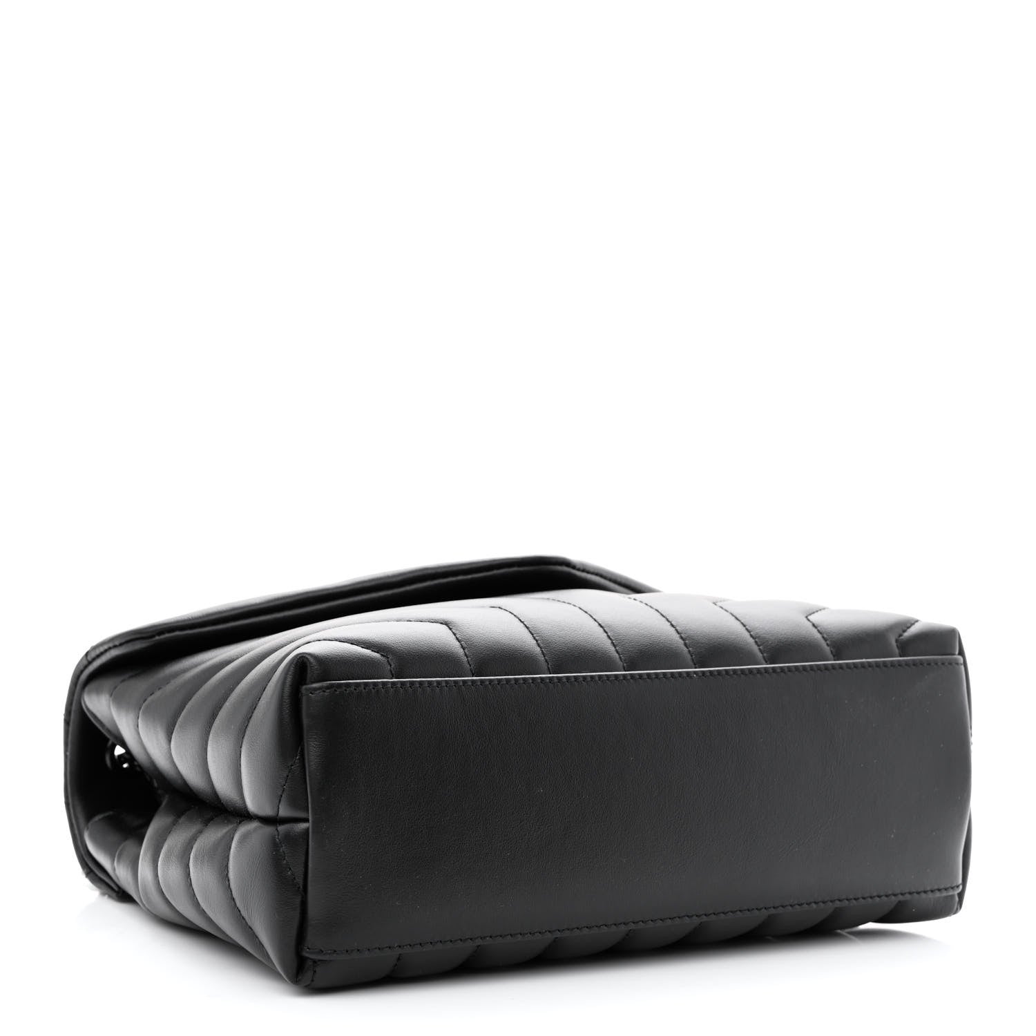 Saint Laurent Calfskin Y Quilted Monogram Monochrome Small Loulou Chain Satchel Black 3 of 9