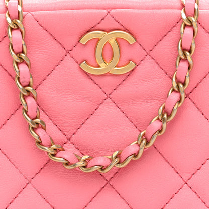 Chanel Lambskin Quilted CC Pearl Crush Camera Case Pink 8 of 10
