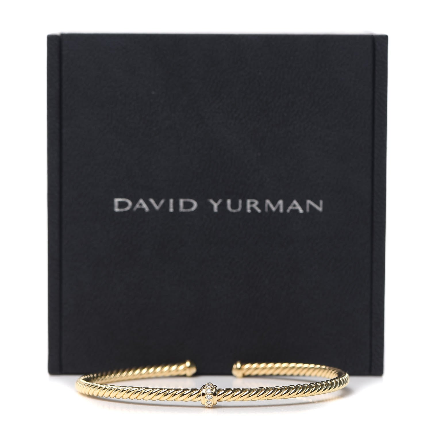 David Yurman 18K Yellow Gold Diamond 3mm Renaissance Center Station Bracelet 6 of 6