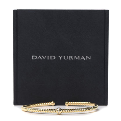David Yurman 18K Yellow Gold Diamond 3mm Renaissance Center Station Bracelet 6 of 6