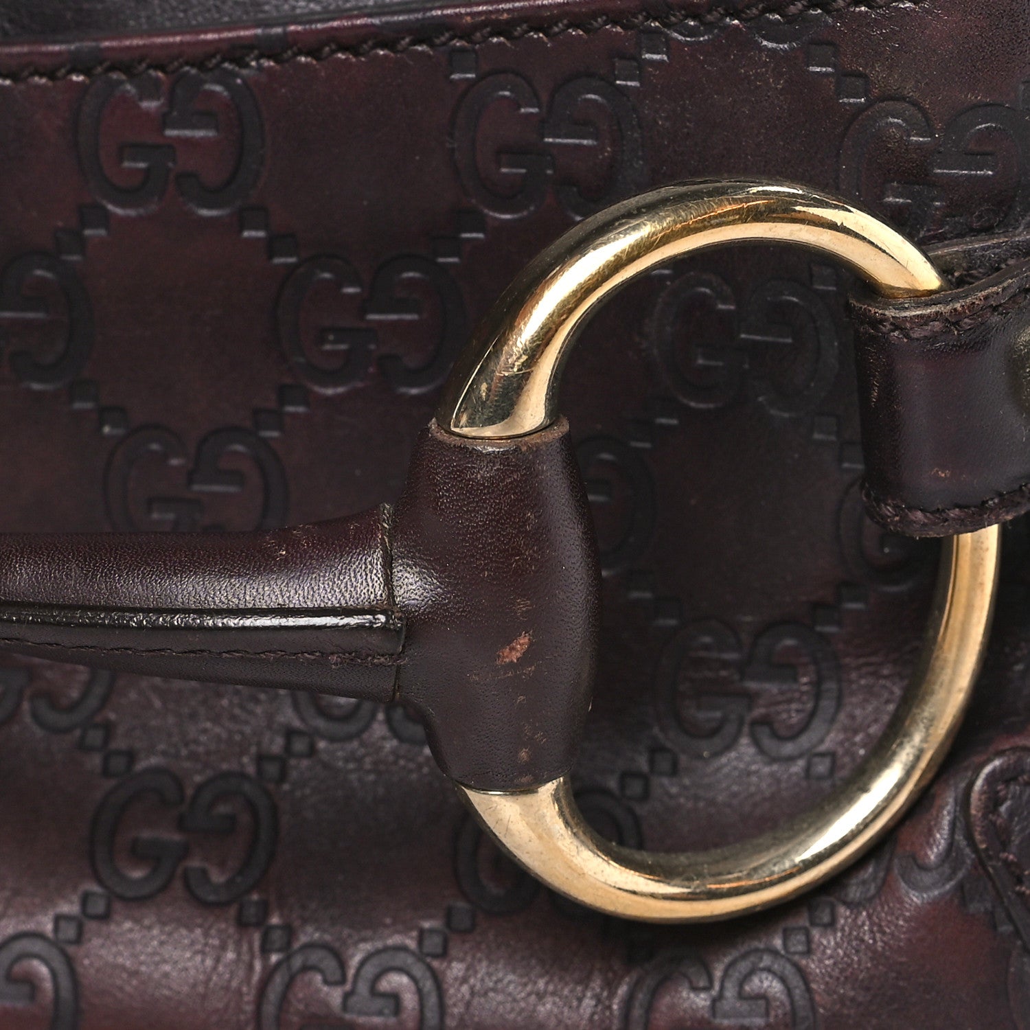 Gucci Guccissima Small Horsebit Chain Clutch Chocolate 11 of 14