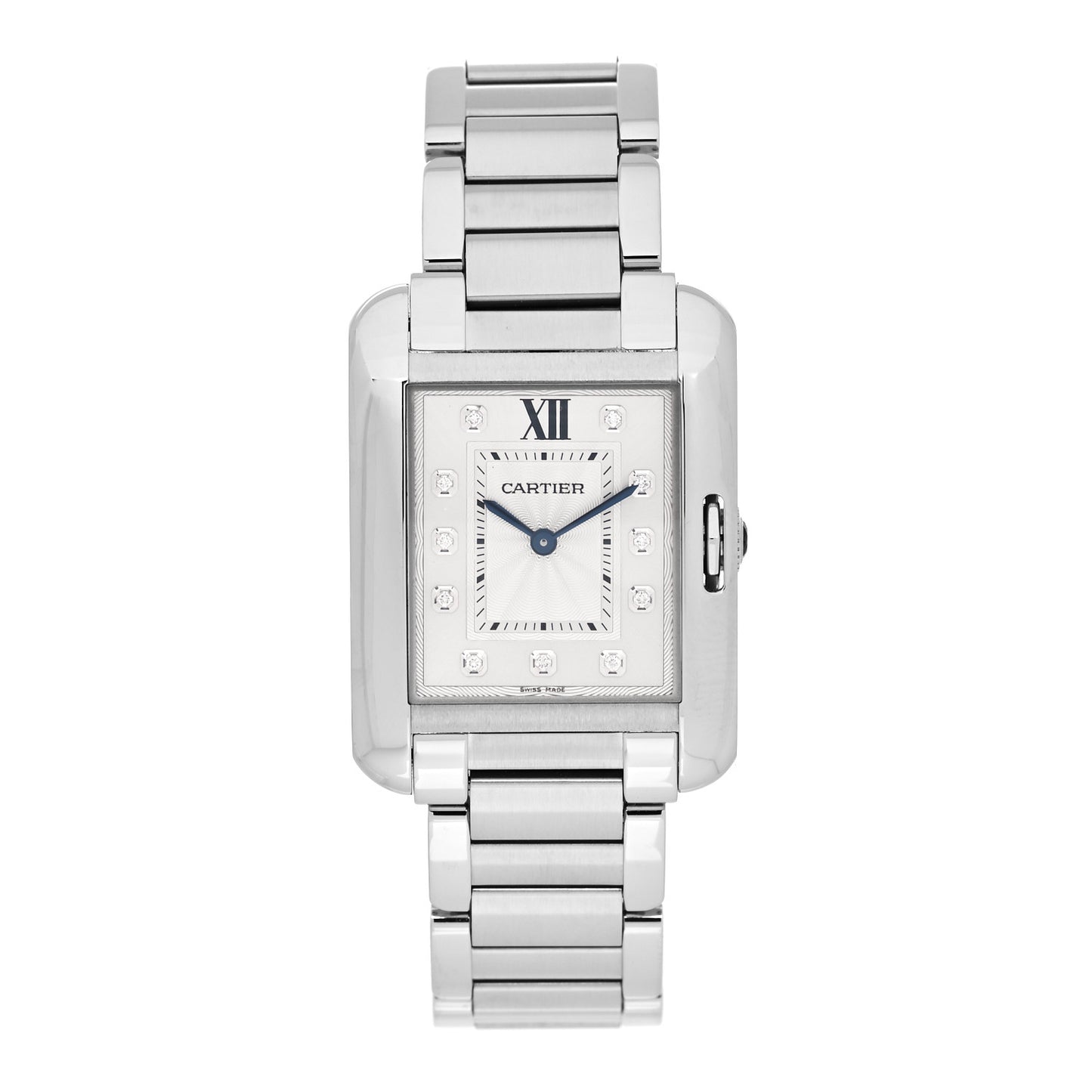 Stainless Steel Diamond 26mm Tank Anglaise Quartz Watch