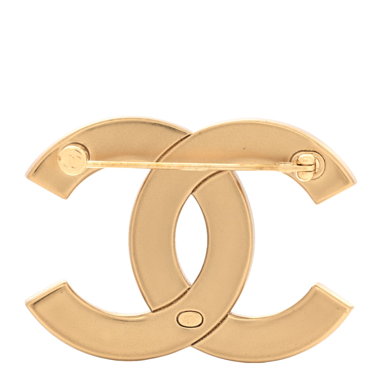Chanel Metal Crystal Baguette CC Brooch Gold 3 of 5