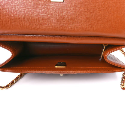 Chanel Caviar Quilted Chain Flap Light Brown 5 of 12