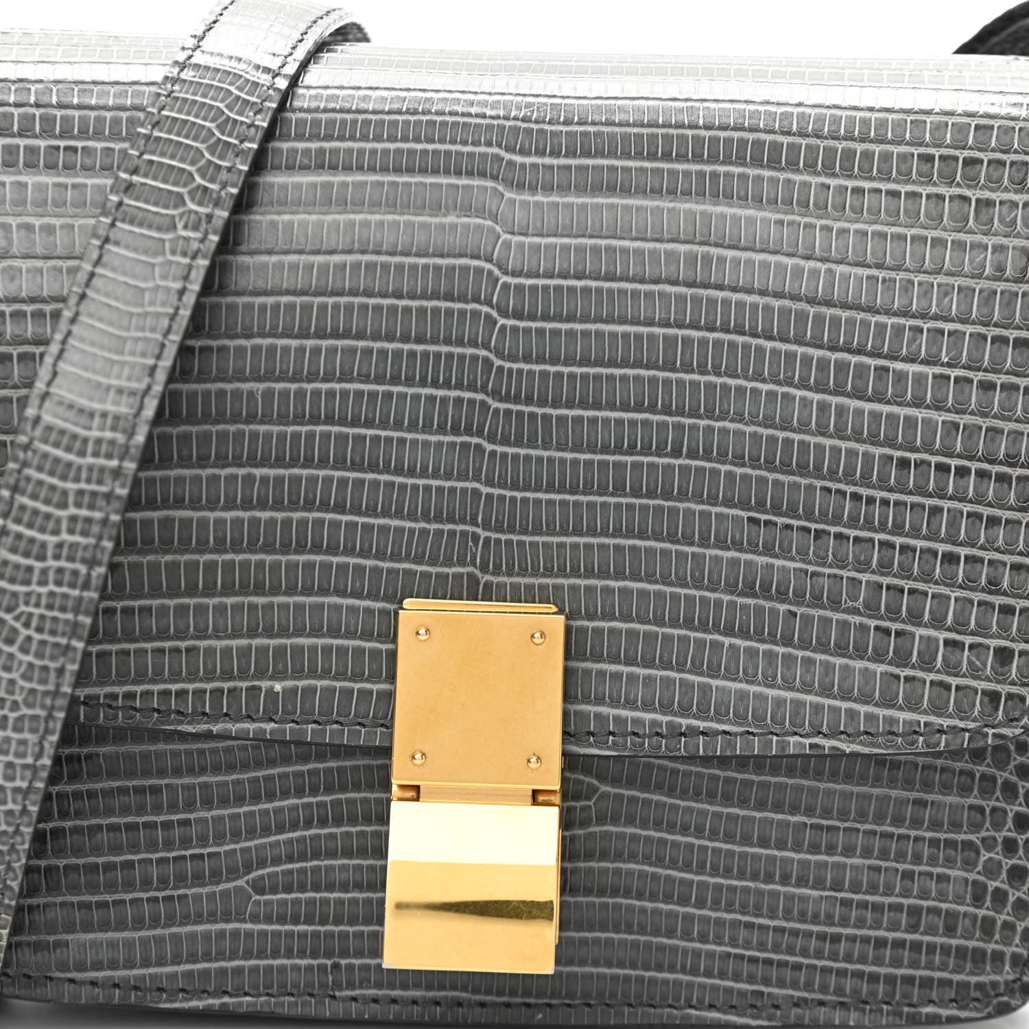 Celine Lizard Small Classic Box Flap Bag Dark Taupe 7 of 9