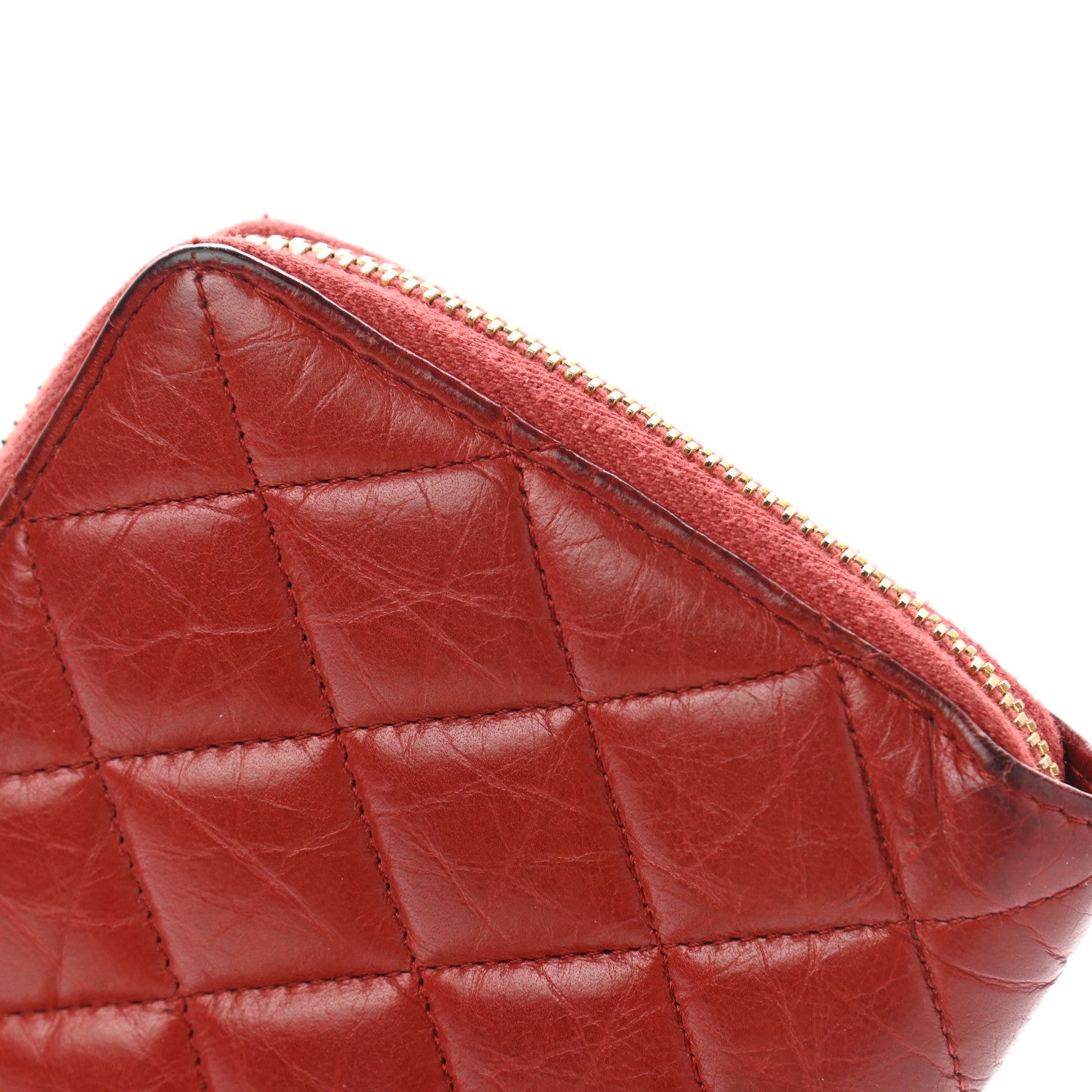 Chanel Calfskin Quilted Reissue Zip Around Wallet Red 9 of 10