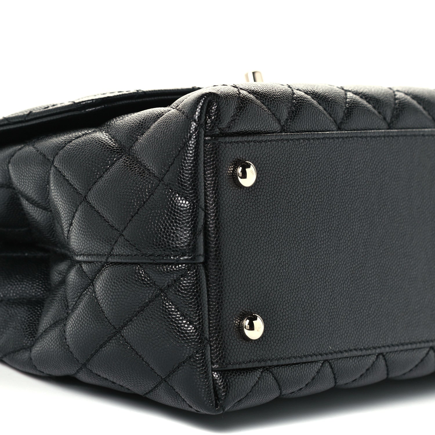 Chanel Caviar Lizard Quilted Small Coco Handle Flap Black 10 of 11