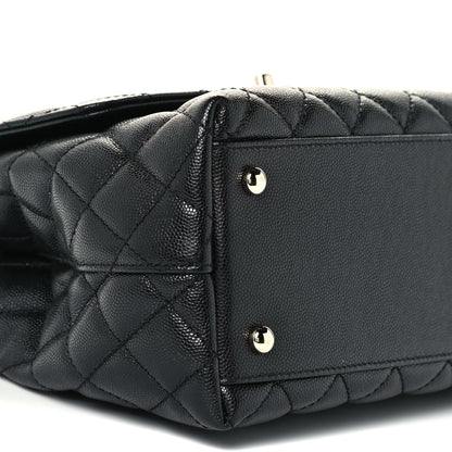 Chanel Caviar Lizard Quilted Small Coco Handle Flap Black 10 of 11