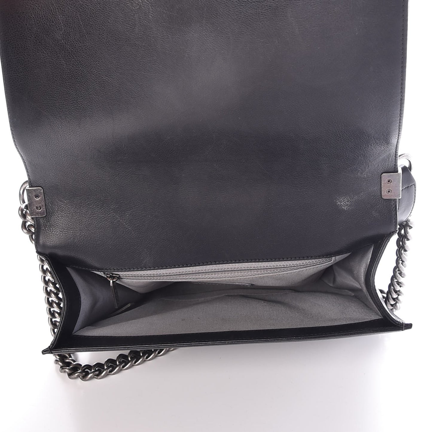 Calfskin Quilted Double Stitch New Medium Boy Flap Black