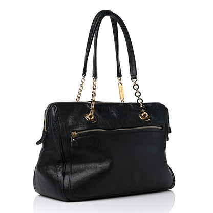 Salvatore Ferragamo Calfskin Fanya Chain Tote Black 3 of 12