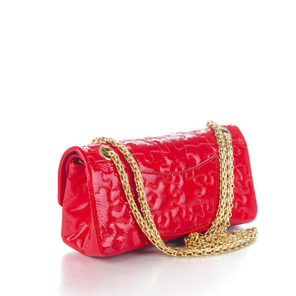 Chanel Crackled Patent Calfskin Puzzle 2.55 Reissue East West Flap Red 3 of 8