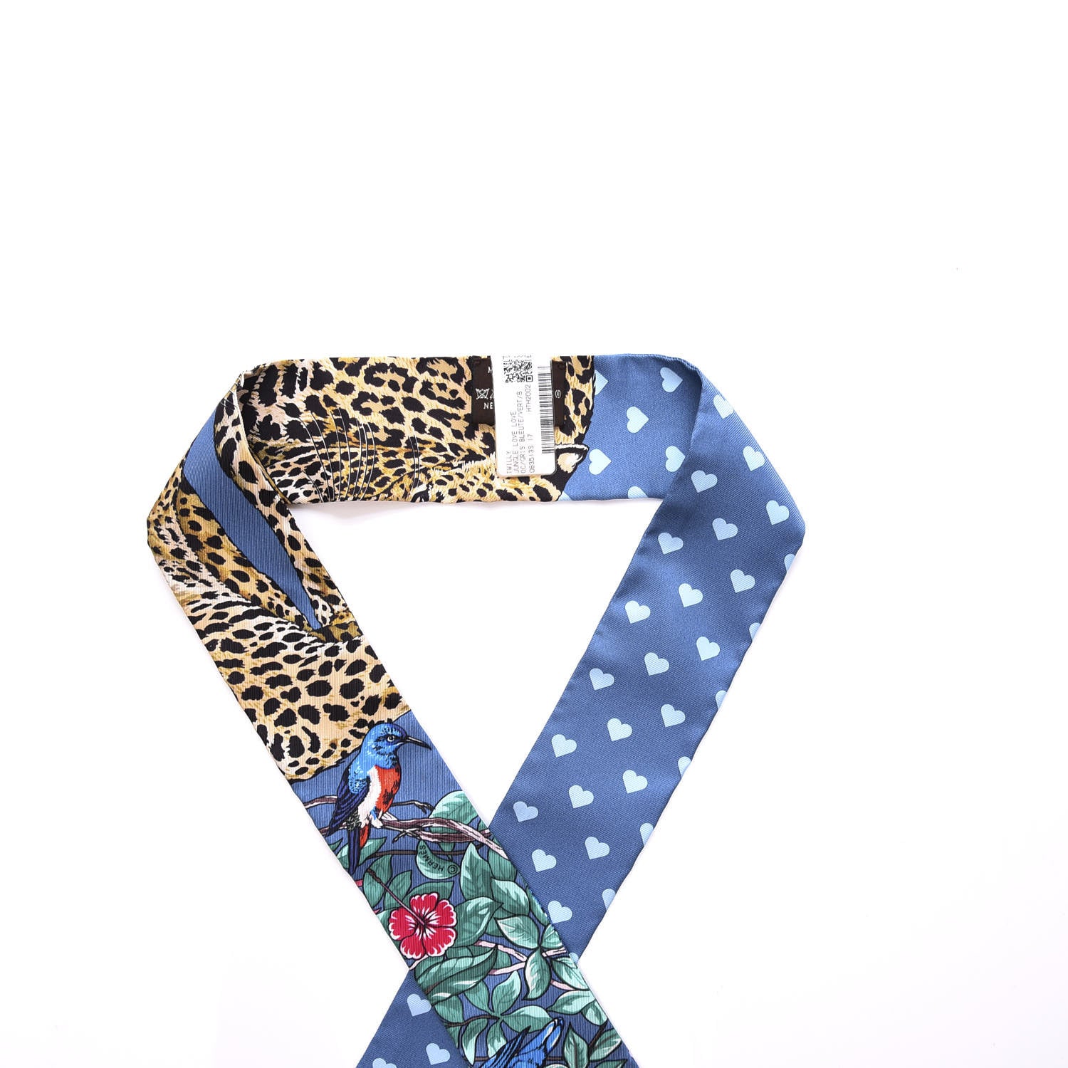 Hermes Silk Jungle Love Twilly Gris Bleuete Vert 4 of 4