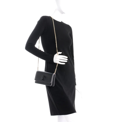 Versace Grained Calfskin Palazzo Chain Evening Bag Black Pink 2 of 6
