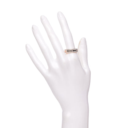 Tiffany 18K Rose Gold Diamond T Two Band Ring 58 8.5 2 of 5