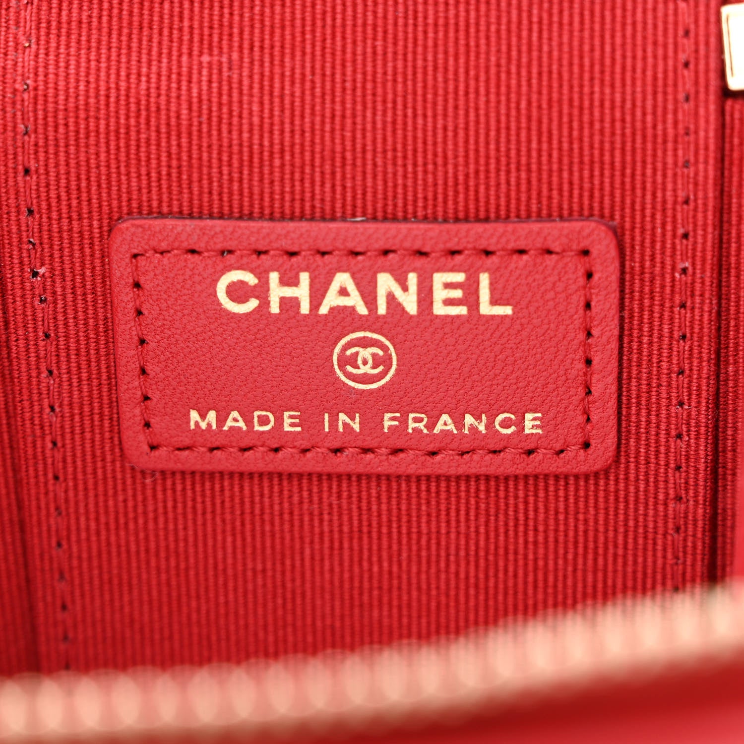 Chanel Lambskin Quilted Top Handle Mini Vanity Case With Chain Red 6 of 10