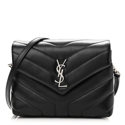 Saint Laurent Calfskin Y Quilted Monogram Toy Loulou Crossbody Bag Black 1 of 12