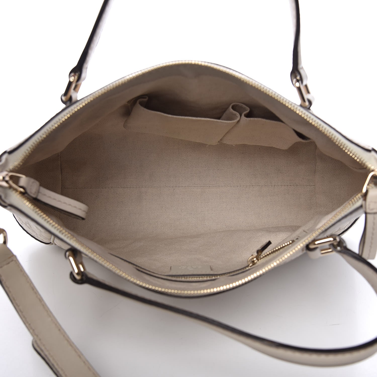 Gucci Guccissima Mayfair Top Handle Satchel Off White 5 of 11