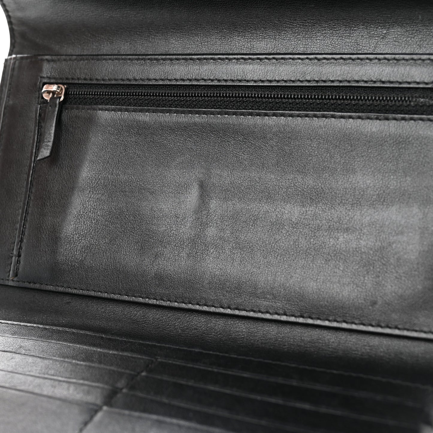 Caviar Timeless CC Large Gusset Flap Wallet Black